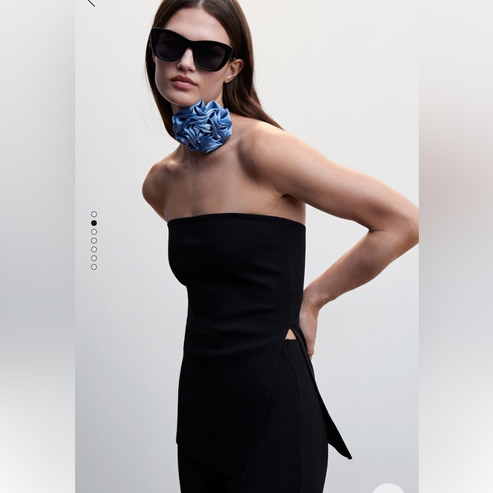 MANGO Bandeau Top with Side Slit